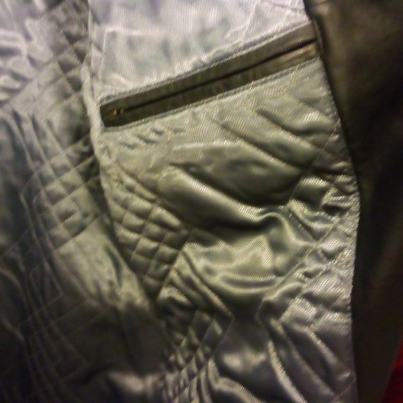 MEN'S 90'S HIGH CONTRAST 3/4 FULLY LINED LEATHER COAT SZ 36 - Picture 4 of 8